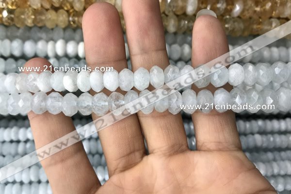 CRB3005 15.5 inches 5*8mm faceted rondelle aquamarine beads