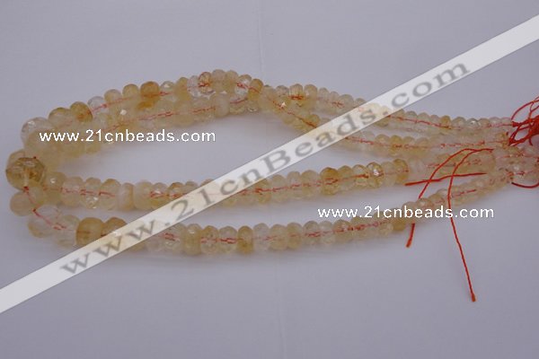 CRB302 15.5 inches 5*8mm - 10*14mm faceted rondelle citrine beads