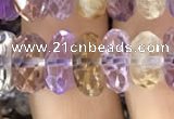 CRB3021 15.5 inches 6*11mm faceted rondelle ametrine beads