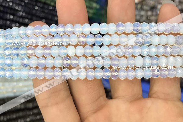 CRB3029 15.5 inches 4*6mm faceted rondelle opal beads wholesale