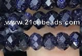 CRB3033 15.5 inches 4*6mm faceted rondelle blue goldstone beads