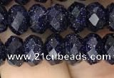 CRB3034 15.5 inches 5*8mm faceted rondelle blue goldstone beads