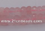 CRB304 15.5 inches 5*8mm - 10*14mm faceted rondelle rose quartz beads