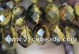 CRB3040 15.5 inches 6*8mm faceted rondelle yellow tiger eye beads