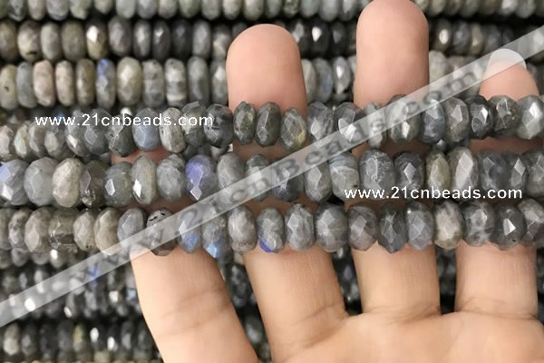 CRB3050 15.5 inches 6*10mm faceted rondelle labradorite beads