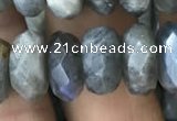 CRB3051 15.5 inches 6*12mm faceted rondelle labradorite beads