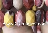 CRB3055 15.5 inches 6*10mm faceted rondelle mookaite beads