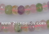 CRB306 5*8mm - 10*14mm faceted rondelle multicolor quartz beads