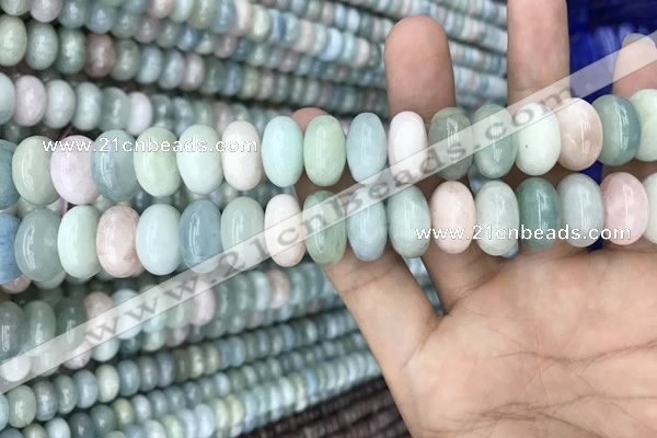 CRB3064 15.5 inches 8*14mm rondelle morganite gemstone beads