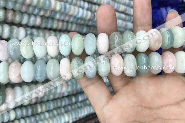 CRB3065 15.5 inches 9*16mm rondelle morganite gemstone beads