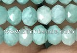 CRB3071 15.5 inches 4*6mm faceted rondelle amazonite gemstone beads