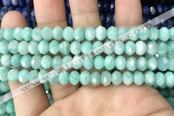 CRB3072 15.5 inches 5*8mm faceted rondelle amazonite gemstone beads