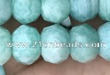 CRB3073 15.5 inches 7*10mm faceted rondelle amazonite gemstone beads