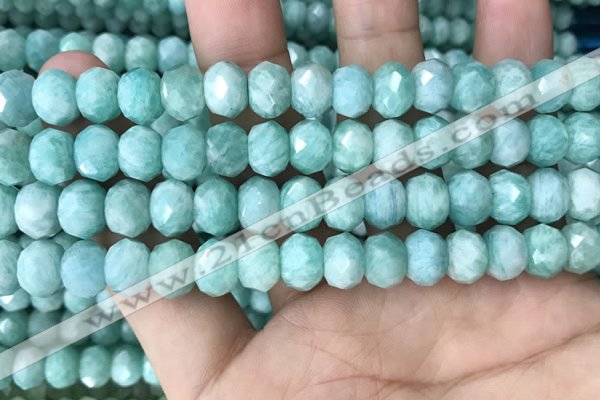 CRB3073 15.5 inches 7*10mm faceted rondelle amazonite gemstone beads