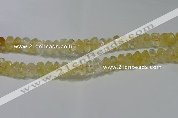 CRB308 15.5 inches 8*12mm faceted rondelle citrine gemstone beads