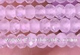 CRB3101 15.5 inches 2*3mm faceted rondelle tiny rose quartz beads