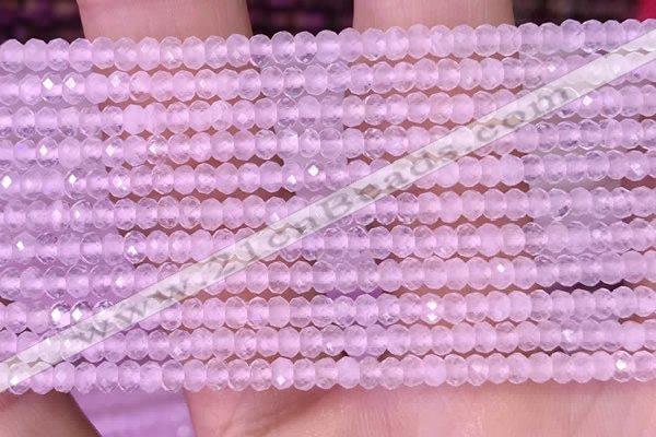 CRB3101 15.5 inches 2*3mm faceted rondelle tiny rose quartz beads