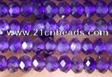 CRB3103 15.5 inches 2*3mm faceted rondelle tiny amethyst beads