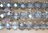 CRB3105 15.5 inches 2*3mm faceted rondelle tiny smoky quartz beads