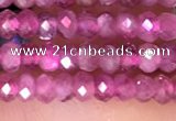 CRB3110 15.5 inches 2*3mm faceted rondelle tiny pink tourmaline beads