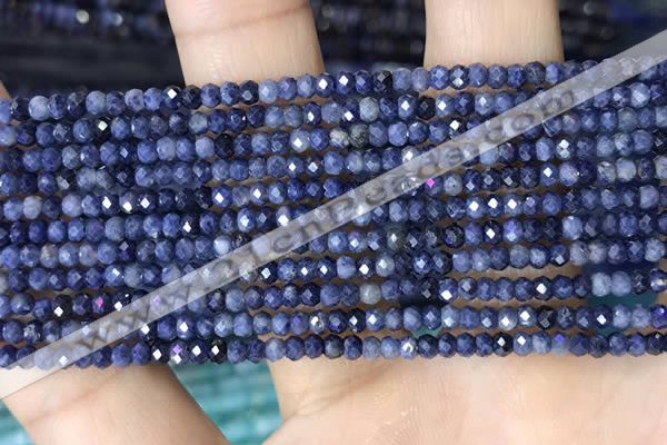 CRB3113 15.5 inches 2*3mm faceted rondelle tiny sapphire beads