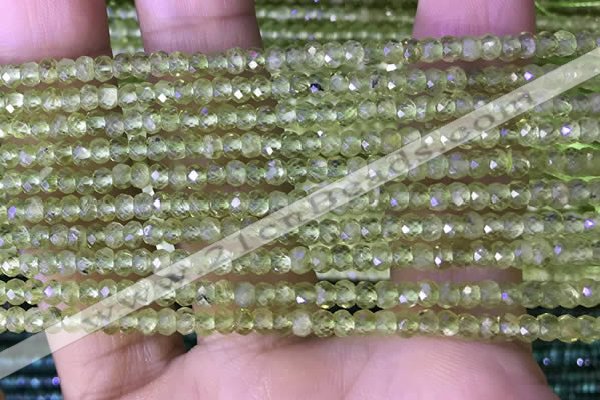 CRB3115 15.5 inches 2*3mm faceted rondelle tiny peridot beads