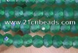 CRB3127 15.5 inches 2*3mm faceted rondelle tiny green agate beads