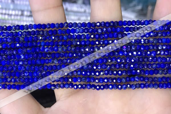 CRB3130 15.5 inches 2*3mm faceted rondelle tiny lapis lazuli beads