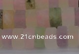 CRB314 15.5 inches 8*12mm tyre matte multicolor quartz beads