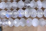 CRB3141 15.5 inches 2.5*4mm faceted rondelle tiny white moonstone beads