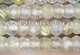 CRB3148 2.5*4mm faceted rondelle tiny golden rutilated quartz beads