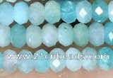 CRB3155 15.5 inches 2.5*4mm faceted rondelle tiny amazonite beads