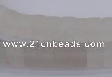 CRB316 15.5 inches 8*12mm tyre white crystal gemstone beads
