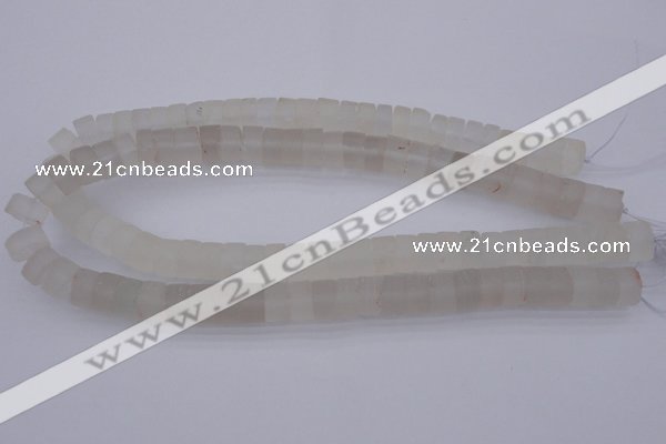 CRB316 15.5 inches 8*12mm tyre white crystal gemstone beads