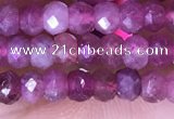 CRB3160 15.5 inches 2.5*4mm faceted rondelle tiny pink tourmaline beads