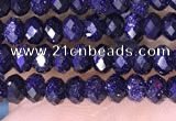 CRB3164 15.5 inches 2.5*4mm faceted rondelle tiny blue goldstone beads