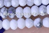 CRB3165 15.5 inches 2.5*4mm faceted rondelle tiny white howlite beads