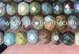 CRB3168 15.5 inches 2.5*4mm faceted rondelle tiny turquoise beads