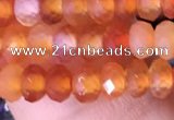 CRB3170 15.5 inches 2.5*4mm faceted rondelle tiny red agate beads