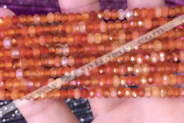 CRB3170 15.5 inches 2.5*4mm faceted rondelle tiny red agate beads