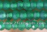 CRB3171 15.5 inches 2.5*4mm faceted rondelle tiny green agate beads