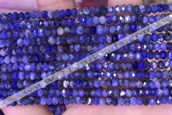 CRB3176 15.5 inches 2.5*4mm faceted rondelle tiny sodalite beads