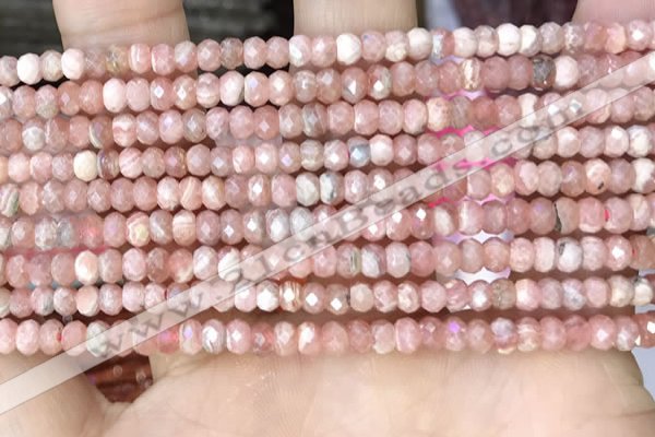 CRB3179 15.5 inches 2.5*4mm faceted rondelle tiny rhodochrosite beads