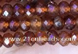 CRB3186 15.5 inches 3*5mm faceted rondelle tiny orange garnet beads