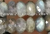 CRB3213 15.5 inches 5*10mm faceted rondelle labradorite beads