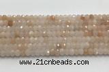 CRB3217 15.5 inches 4*6mm faceted rondelle pink aventurine jade beads wholesale