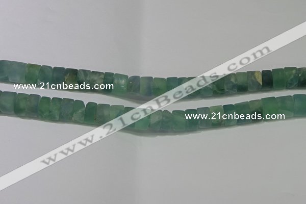 CRB322 15.5 inches 8*12mm tyre matte fluorite gemstone beads