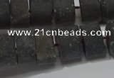 CRB323 15.5 inches 8*12mm tyre matte smoky quartz gemstone beads