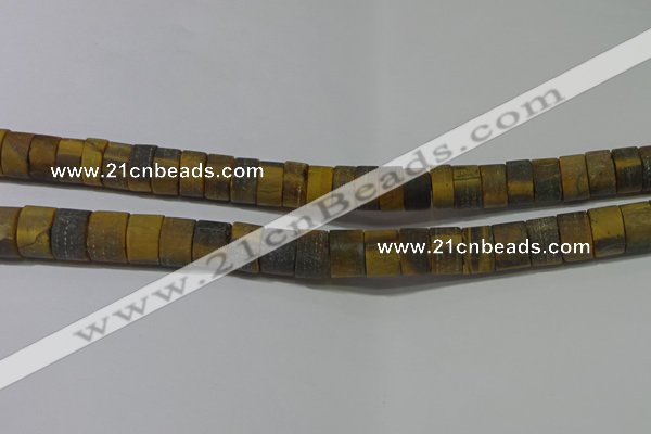 CRB326 15.5 inches 8*12mm tyre matte yellow tiger eye beads