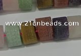 CRB328 15.5 inches 8*12mm tyre matte mixed gemstone beads